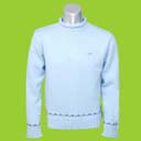 Stylish white sweater for men with decorative band  from online China manufactured clothing gift wholesale boutique