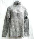 Winter wear clothing warehouse exchange imports China made Warm autumn sweater in gray with zippered, turtle neck collar