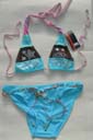 Holiday shopping factory supplier imports Teen fashion bikini in ocean blue with beaded string around waist