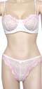 Ladies pink and white lacey lingerie set with bra and panties from intimate apparel boutique China distributor