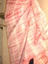 Island clothing trends online from China export agent, Summer sarong in pink and white tie dye design
