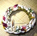Handcrafted new age home furnishing collection gallery supplies Thick beach designed wreath with tropical flower and seashell decor